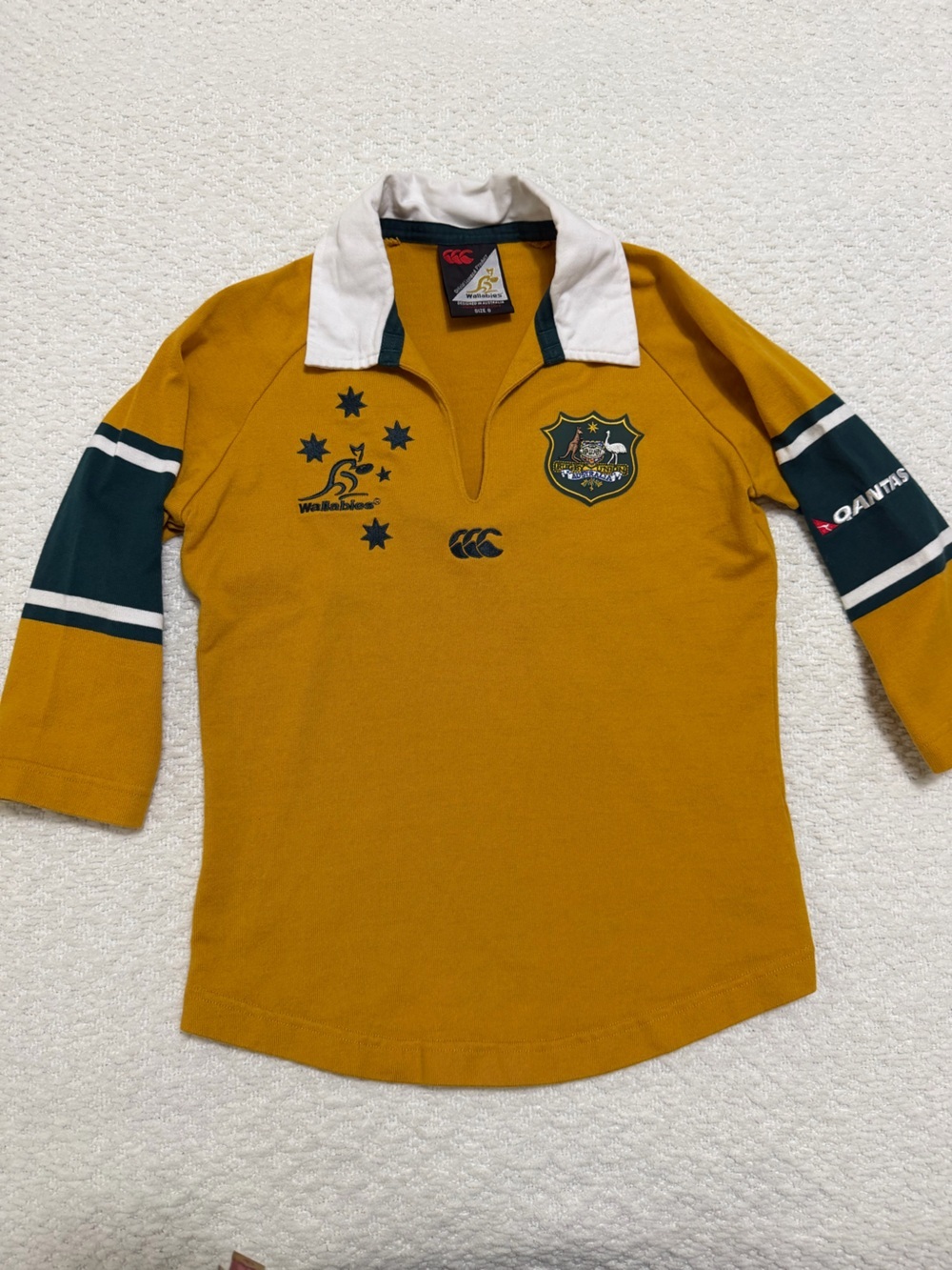 Vintage Australia Rugby Wallabies Quarter Sleeve Shirt Youth Size 8 - Picture 7 of 15